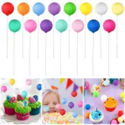 30Pcs Balloon Cake Topper Mini Colorful Balloon Cake Picks Reusable Clay UE