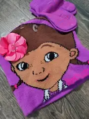 Disney Doc Mcstuffins Girl Beanie Hat Gloves Set Mitten Kids Toddler
