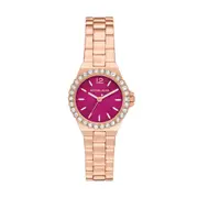 Michael Kors Lennox Three-Hand Rose Gold-Tone Stainless Steel Watch MK7396 Pink 4064092227642