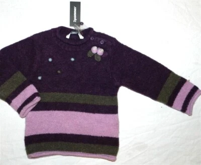Purples Sweater Knit Wool 3 Pommes Pearl Fall Winter Girl size 18 months New
