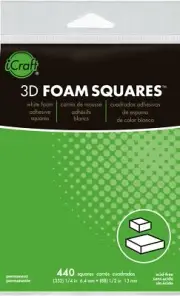 Thermoweb 3D Foam Squares Combo Pack-White (352) .25" & (88) .5" 440/Pkg