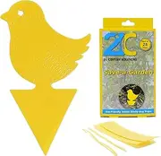 21C 21 CENTURY SOLUTIONS Yellow Dual Sticky Fly Traps 25-Pack for Gnat Whiteflies Fungus Gnats Flying Insects - Houseplant Disposable Glue Trappers Save a Garden Bird Shape