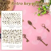 48/60Pcs Vintage Skeleton Keys w/Dragonfly Wings DIY Flying Keys Charms
