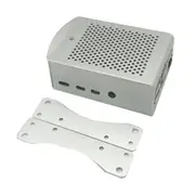 Raspberry Pi Case Silver Aluminium Case with Mount, Heatsinks and Cooling Fan for Raspberry Pi 4 [SEVRBP0248]