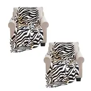 SOGA 2X 130x170cm Black and White Soft Zebra Print Throw Blanket