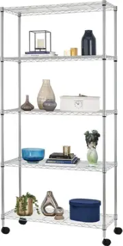 BestOffice 14Dx30Wx60H 5-Tier Wire Shelving Unit Steel Large Metal Shelf Garage