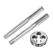 3pcs Metric Hand Tap & Die Set M8 x 1 Taper/Plug Thread Taps and Round Die