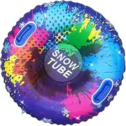 Snow Tube - Inflatable Snowboard | Snow Tubes Sleds | Winter Snow Sled | Colorful Snow Sled Toys for Sledding with Handles | Anti-tip-Over Design Snow Tubes for Sledding, for Kids Adults Family(85cm)