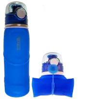 Water Bottle COLLAPSIBLE 750ml, LEAK PROOF VALVE | BPA-Free Food-Grade Silicone