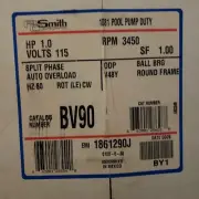 AO Smith/ Century BV90 Pool Pump Motor 1HP 10A 115V 3450 RPM V48Y Frame
