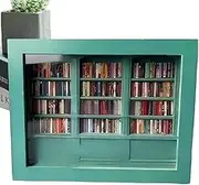 Humdcdy AnxietyBookshelf Shake Away Your Anxieties, Wooden Colorful Bookshelf, 200 Miniature Book Models Christmas Decorative Bookshelf For Home Decoration ChristmasGifts