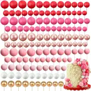 216 Pcs Balls Cake Topper Mini Balloons Cake Toppers Foam Ball Cake Decorations