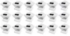 Set of 18 White Color Square Solar Light Post Cap 4x4 PVC Fence Style 246WX18