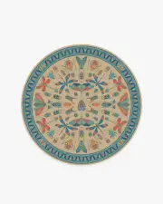 185' Round | Machine Washable Runner Rug | Kid & Pet Friendly | Indoor Rug | Iris Apfel Flutterby Multicolour Tufted Rug | Ruggable