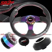 Neo Chrome 320mm Steering Wheel + Quick Release + Short Hub For 350Z 370Z G35 (for: Nissan)