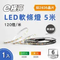 在飛比找momo購物網優惠-【E極亮】LED 12V 2835晶片 5米 軟條燈 鋁槽燈