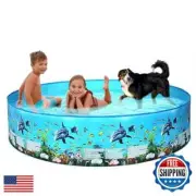 Nuwani 60 Inch Portable Kiddie Pool for Kids - Hard Plastic Snapset Pool for