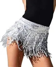 [Yollmart] Women's Sequins Tassel Skirts Shorts Booty Dance Festival