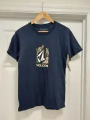 Volcom T-Shirt Men's Small Blue Short Sleeve Summer Vacation Logo