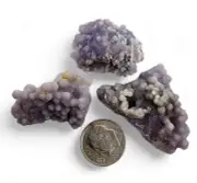 Grape Chalcedony Purple Botryoidal Crystals 29.2 grams. 3 Piece Lot