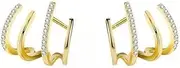 [SVNXI] Claw Earrings for Women, 14k Gold Plated/Sterling Silver Claw Earrings Cuff Hypoallergenic Subloom Ear Wrap Piercing Stud Earrings Minimalist Trendy Cubic Zirconia Warp Cuff Earrings Dainty Jewelry for Women