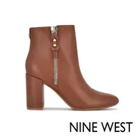 在飛比找森森購物網優惠-NINE WEST TAKES 9x9粗跟高跟踝靴-焦糖棕