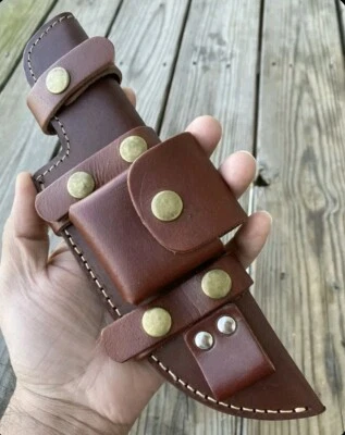 Custom Handmade Fix Blade Knife Beautiful Leather Sheath