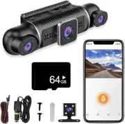 4-Channel 1080p Car Recorder Dash Cam Front and Rear 4k Full HD Camera Night