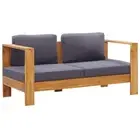 Garden Sofa Bench with Cushions 140 cm Solid Acacia Wood Outdoor Furniture 47276