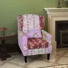Armchair with Patchwork Design Fabric vidaXL