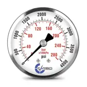 2-1/2" Pressure Gauge - Chrome Plated Steel Case, 1/4"NPT, Back Mnt. 4000 PSI