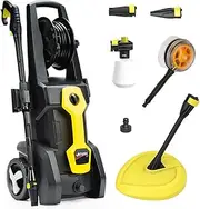 [Jet-USA] RW545 Electric High Pressure Washer, 3000PSI Water Cooled Motor, 2 Nozzles, Brush Head, Deck Cleaner, Detergent Bottle