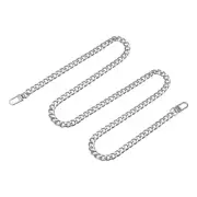 Iron Flat Chain Strap, 39" Handbag Chains Purse Straps DIY Replacement, Silver