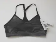 NWT Adidas Women's Climalite Strappy Print Padded Bra Size XS XL Black BJ9321
