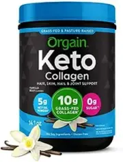 Orgain Keto Collagen Protein Powder, Vanilla - 10g Grass Fed Hydrolyzed Collagen