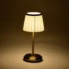 Vintique Cordless Rechargeable Table Lamp with Classic Lampshade, Touch Contr...