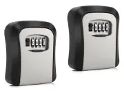 2 Pack Key Lock Box, Combination Lock Box Wall Mounted Waterproof Key Storage...