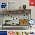 Industrial Hall Console Table Rustic Wood Side Table Entry Display Drawer Desk