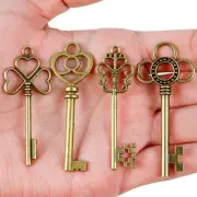 1*bronze Keys Large Antique Vintage Old Brass Skeleton Lot Cabinet Lock#