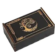 Wooden Tarot Card Storage Case, Large Capacity Trinket Box, Reusable Decorative Dice Holder, Portable & Stylish Home Decoration for Desktop Table 15x9x5cm