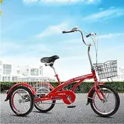 Three Wheel Bike, 16Inch Wheels Adult Tricycle 3 Wheel Bike Cruiser Trike with Basket for Adults Women Men Seniors Exercise Shopping Cycling Pedalling