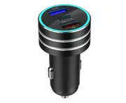 3.1A Dual USB Car Charger TYPE - C In Rapid Charging Car Appliances Metal Case-BLACK