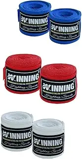 Winning Streak Pro Boxing Hand Wraps for Boxing Gloves Wraps for Men and Women - Pack of 4, Blue, Black, White, Red
