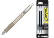Pilot G2 Limited Metal Gel Pen .7mm Gold Barrel Purple Ink Refills Office School