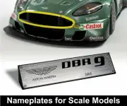 Nameplate for 1/18 Aston Martin DB9 DBR9 DB10 DB11 Rapide Vanquish Valkyrie DBX