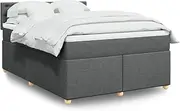 Generic Box Spring Bed with Mattress Dark Grey Queen Fabric