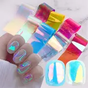 Aurora Nail Foil Stickers Broken Glass Paper Nail Decals Nail Wraps for Nail