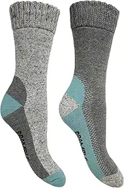 [Bramble] Ladies Weekend Rambler Socks | 2 Pairs | U.K. Size 4-7 | Grey/Purple Ladies walking boot socks, outdoor comfort hiking sock