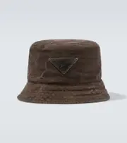 [Prada] Prada Logo cotton bucket hat XXL brown