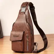 WEIXIER Men's Casual Chest Bag, Messenger Bag, Men's Bag, Leisure Backpack, Sports Diagonal Sholder Bag, Multi-functiona